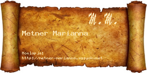 Metner Marianna névjegykártya